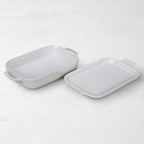 9x13 Rectangular Dish w/ Platter Lid - White