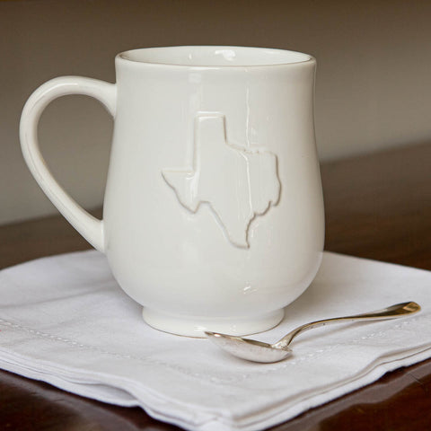 Texas Embossed Coffee Mug - White