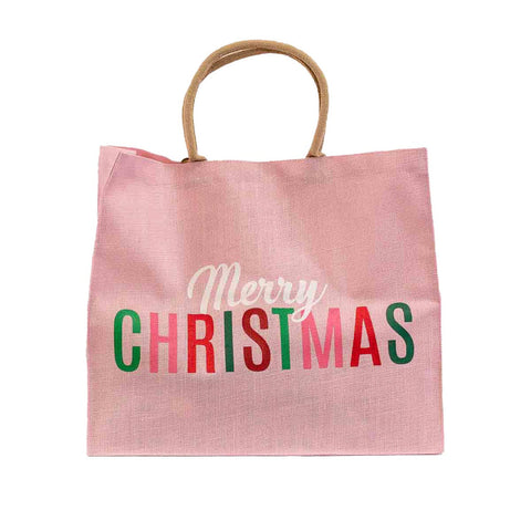 Pink Merry Christmas Carryall Tote