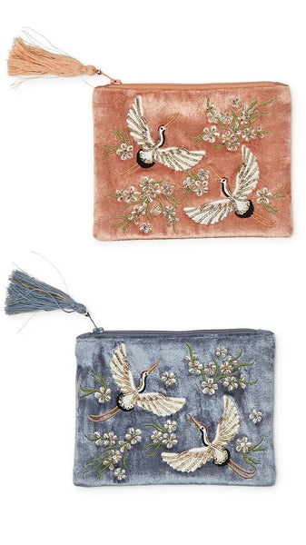 Embroidered and Embellished Pouch