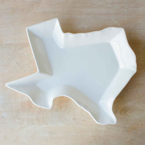 Texas Shaped Platter - White 16"