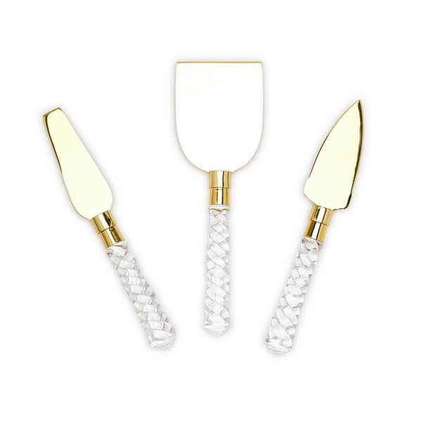 Crystal Clear Cheese Knives - Set of 3 Gift Box