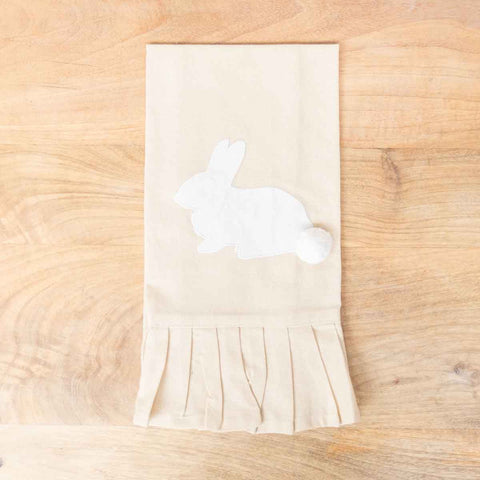 Cottontail Bunny Tea Towel - Oat/White