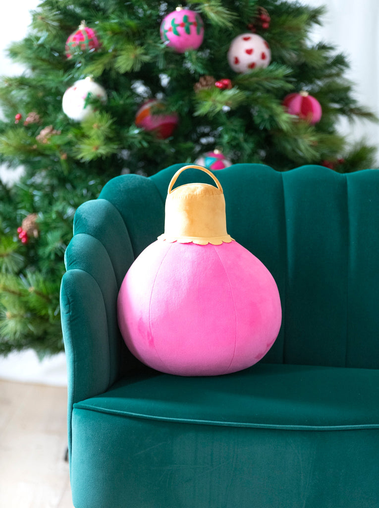 Merry Bauble Pillow Large - Pink