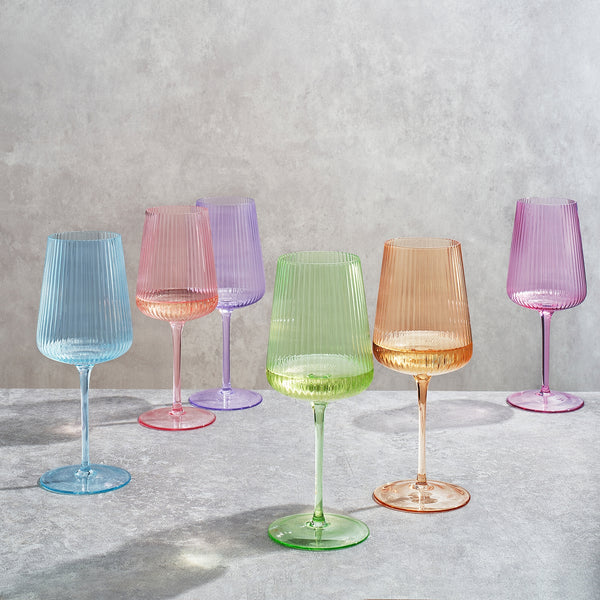 Ripple Pastel 19oz Wine Glasses - Assorted Colors