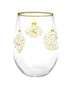 Ornaments Stemless Wine Glass