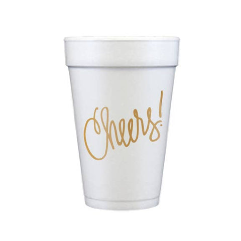 Cheers! Foam Cups - Gold