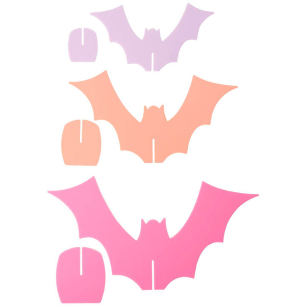 Acrylic 3D Bats - Set of 3 Assorted Colors