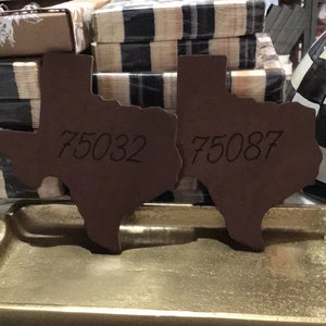 Personalized Texas Leather Coaster