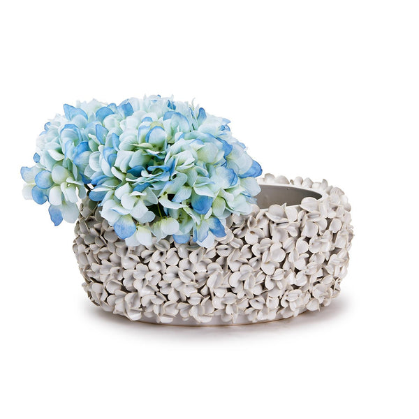 Hydrangea White Planter - Ceramic