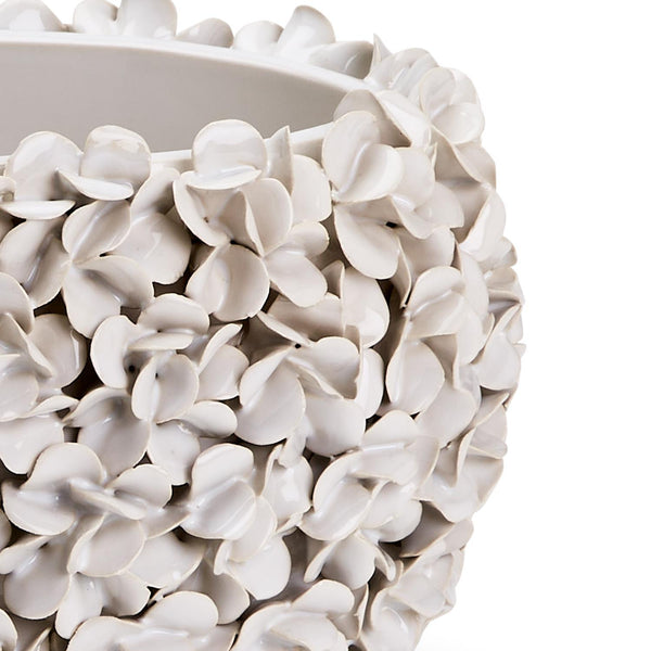 Hydrangea White Planter - Ceramic