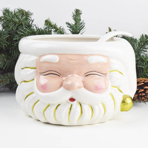 Santa Punch Bowl and Ladle - White & Gold