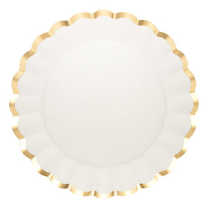 Wavy Charger Plate - White & Gold