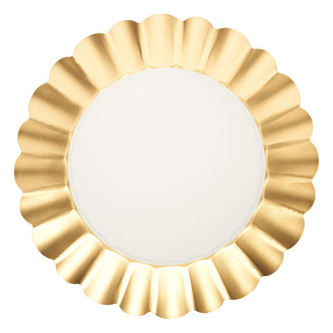 Wavy Dinner Plate - White & Gold