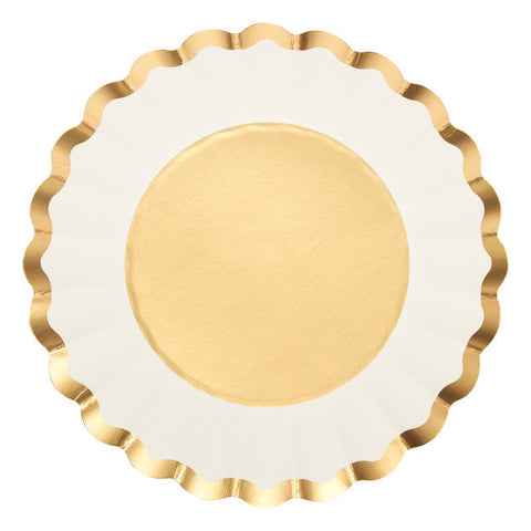 Wavy Salad Plate - White & Gold