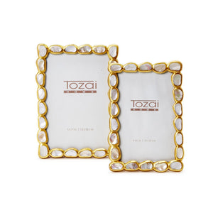 Keshi Mother of Pearl + Gold Frame