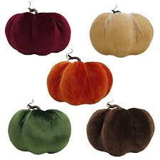 Assorted Colors Velvet Pumpkins
