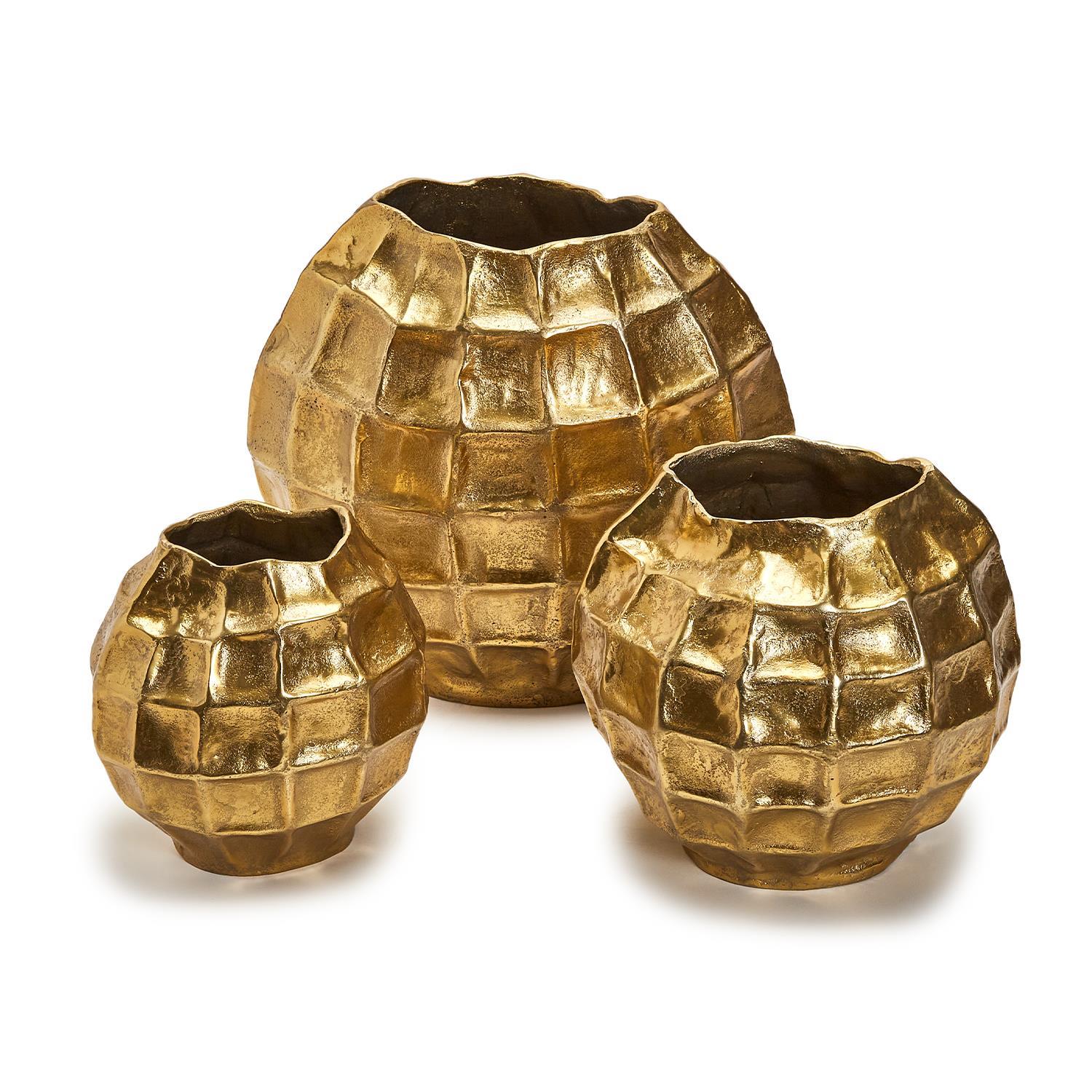 Golden Hammered Vases