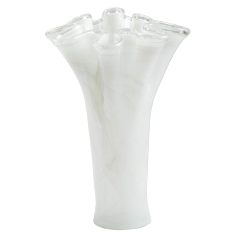 Vietri Onda Glass White Tall Vase