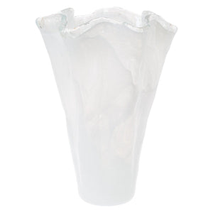 Vietri Onda Glass White Large Vase