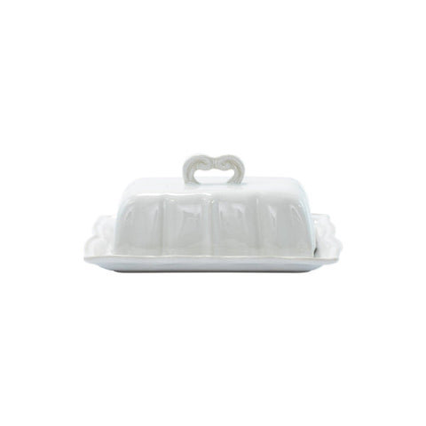 Incanto Stone White Baroque Butter Dish