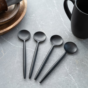 Matte Black Serving Spoons - Set of 4