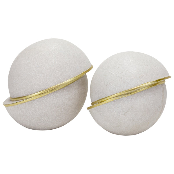 Latta White Quartz Sand Statuaries - Set of 2