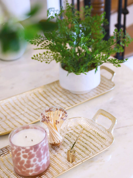 Decorative Tray | Gold & White