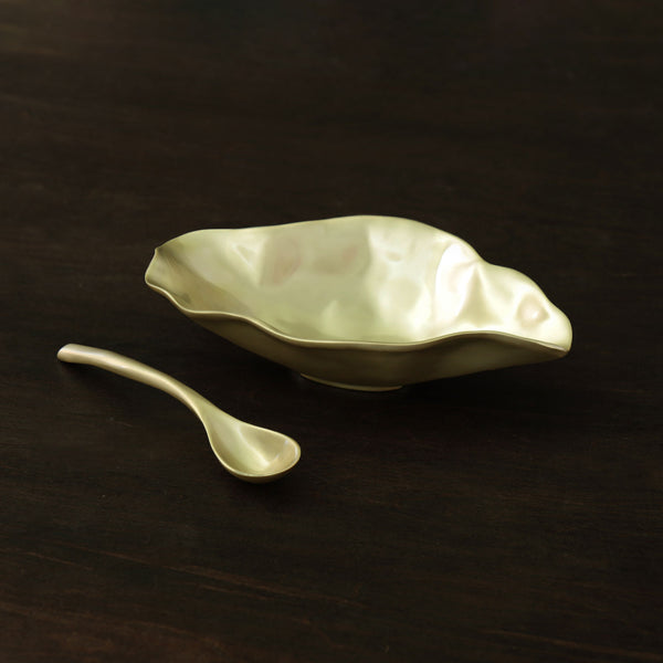 Medium Bowl w/ Spoon Maia Gold (Sierra Modern Metalware)