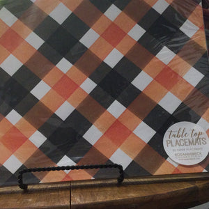 Black/Orange Buffalo Check Placemat