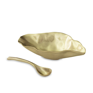 Medium Bowl w/ Spoon Maia Gold (Sierra Modern Metalware)