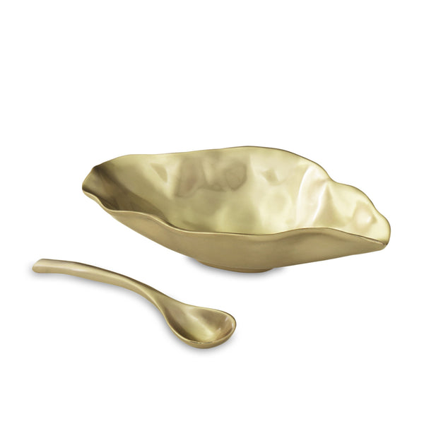 Medium Bowl w/ Spoon Maia Gold (Sierra Modern Metalware)