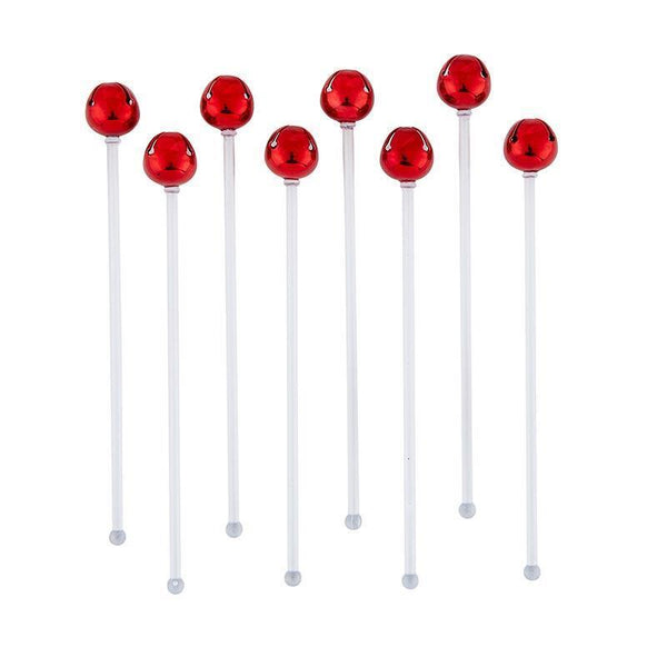 Jingle Bell Stir Sticks - Red