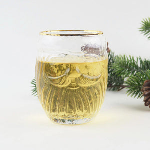 Santa Glass with Gold Rim