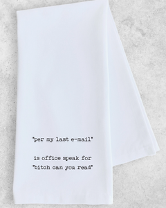 Office Speak Tea Towel