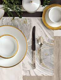 Grey & Gold Marbled Placemat - 24 Sheets