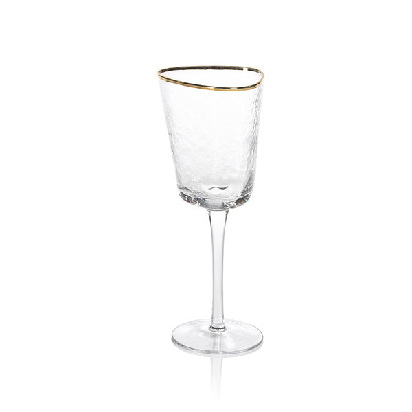 Triangular Wine Glass w/ Gold Rim - Aperitivo set/2