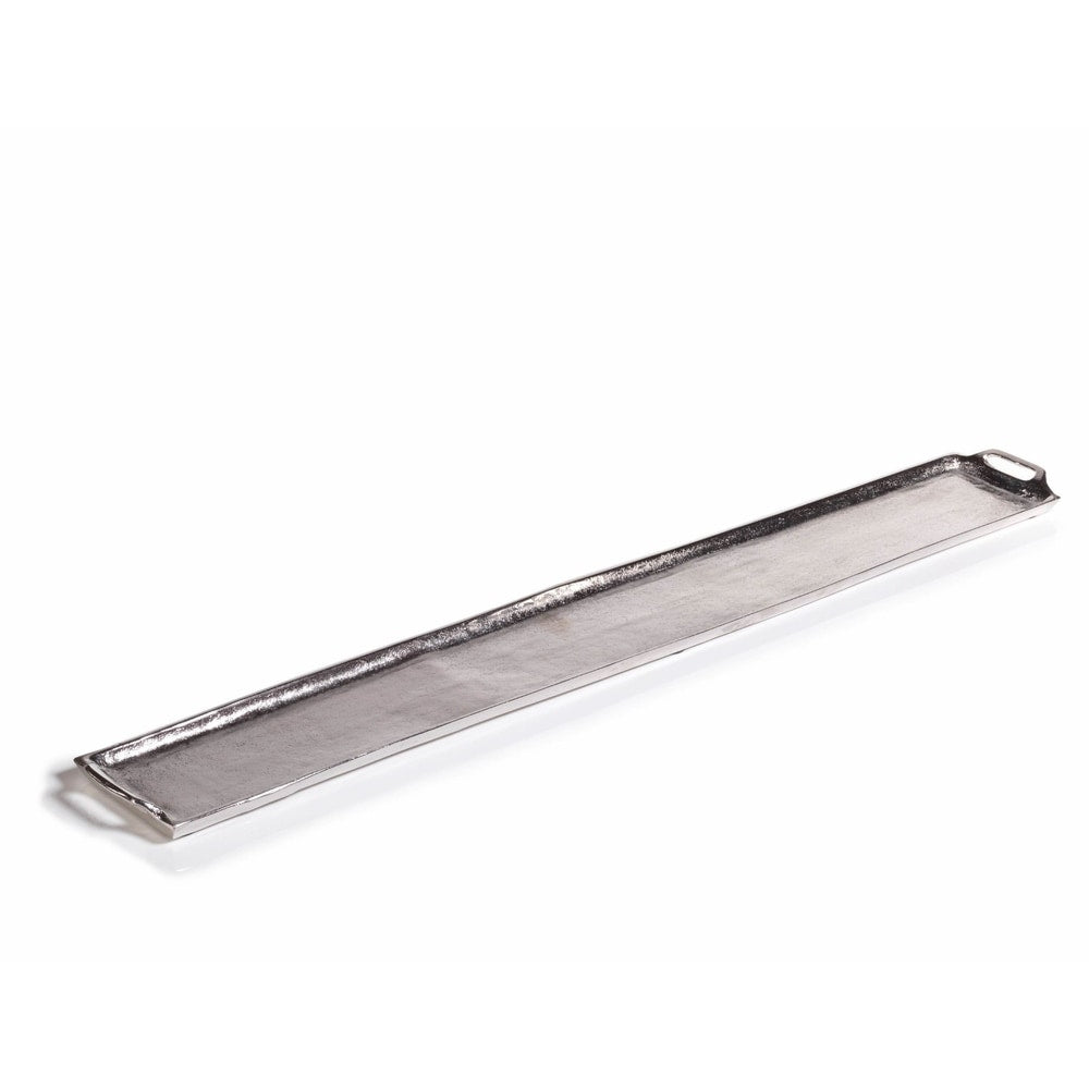26" Silver Rectangular Aluminum Tray