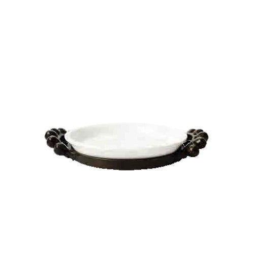 Ballin Pie Plate w/White Ceramic Insert Plate - Jan Barboglio