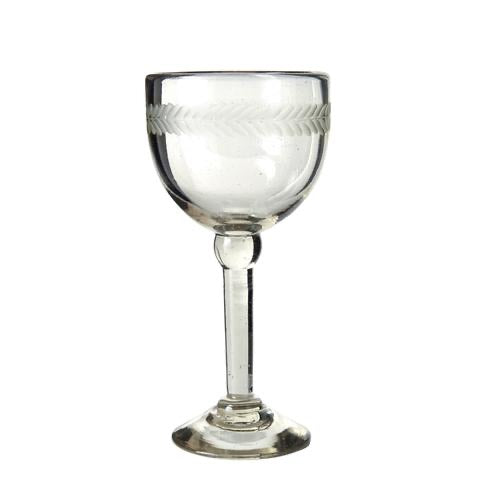 Vino Blanco Goblet W/Cadena Laurel Engraving