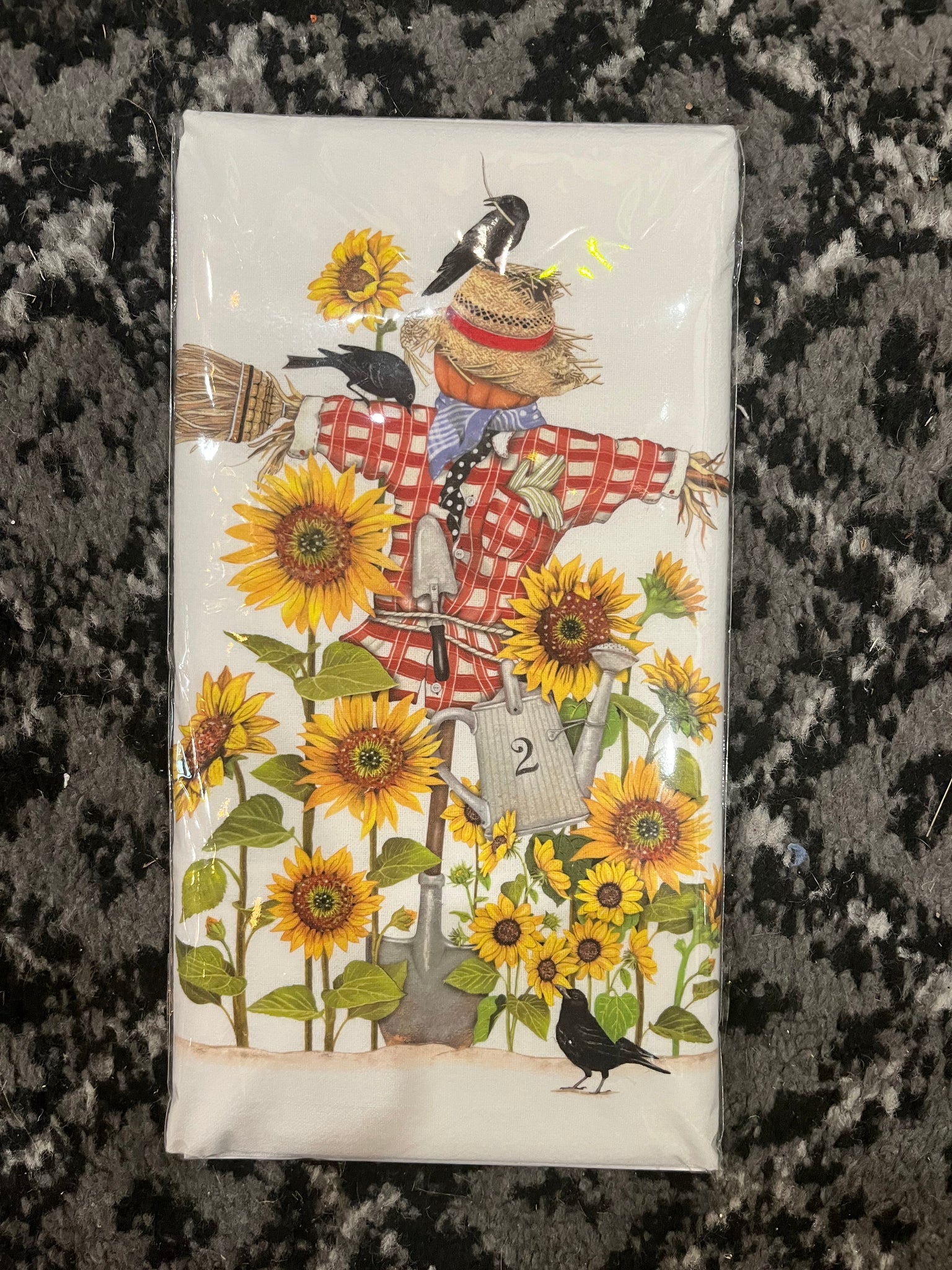 Sunflower Scarecrow Bagged Tea Towel