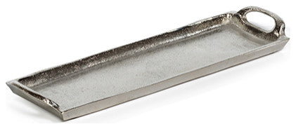 14" Silver Rectangular Aluminum Tray