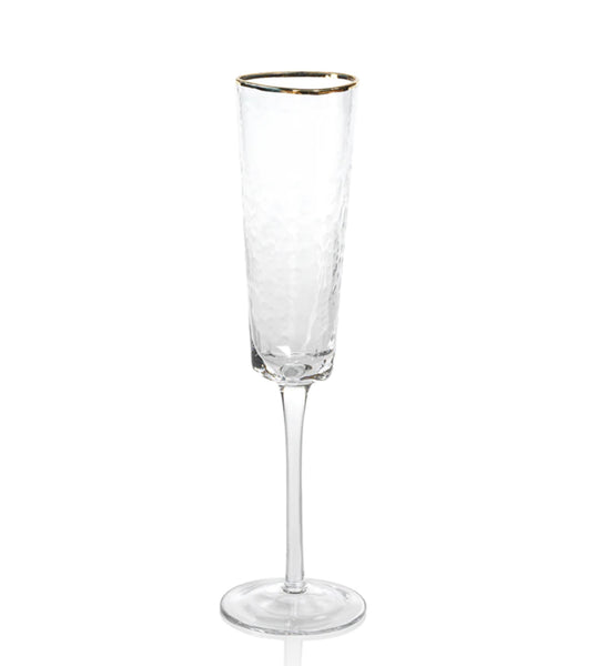 Triangular Champagne Flute w/ Gold Rim - Aperitivo set/2